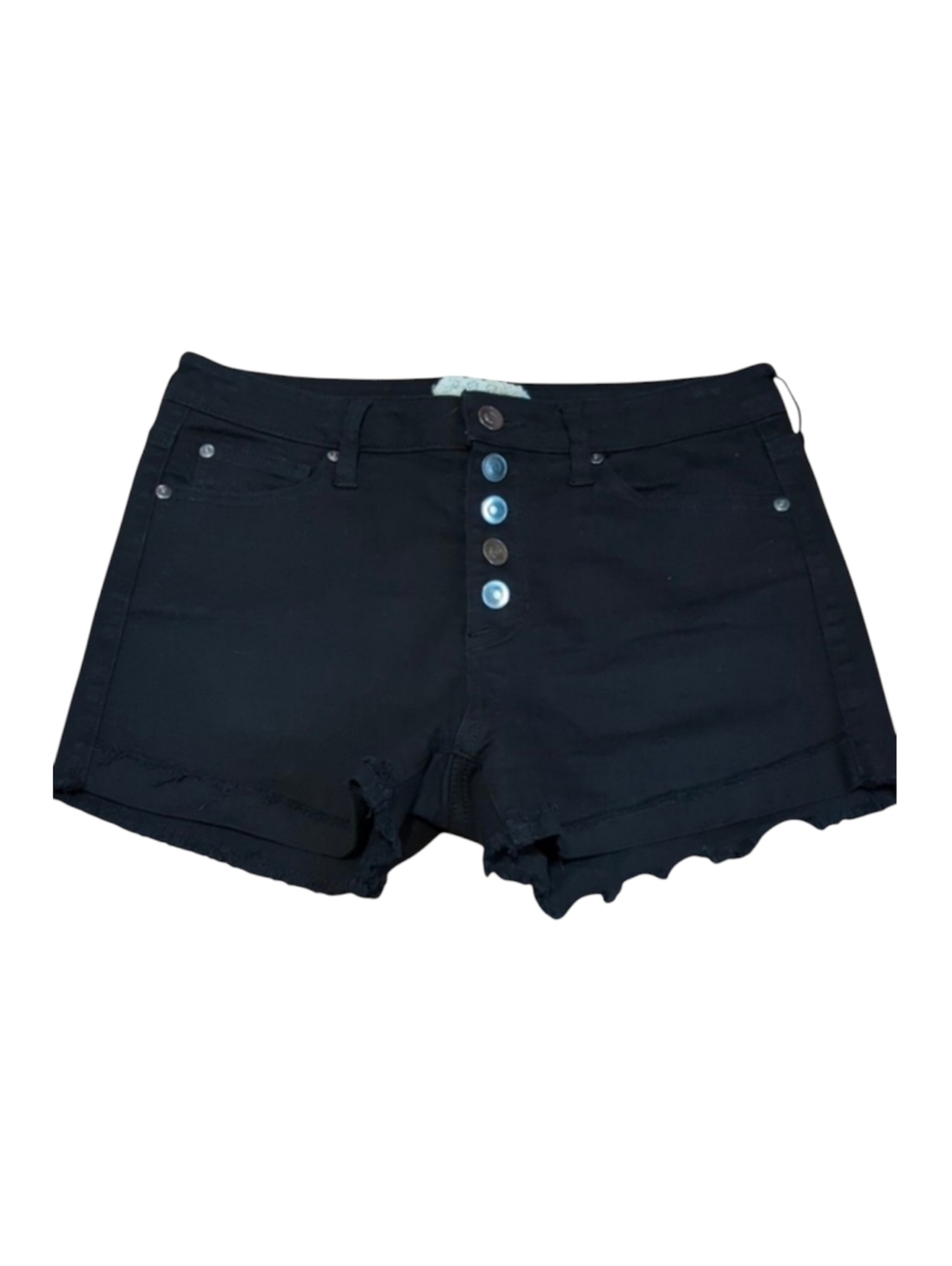 Altar'd State Bazai Black Denim Button Up Shorts Size 5 Juniors